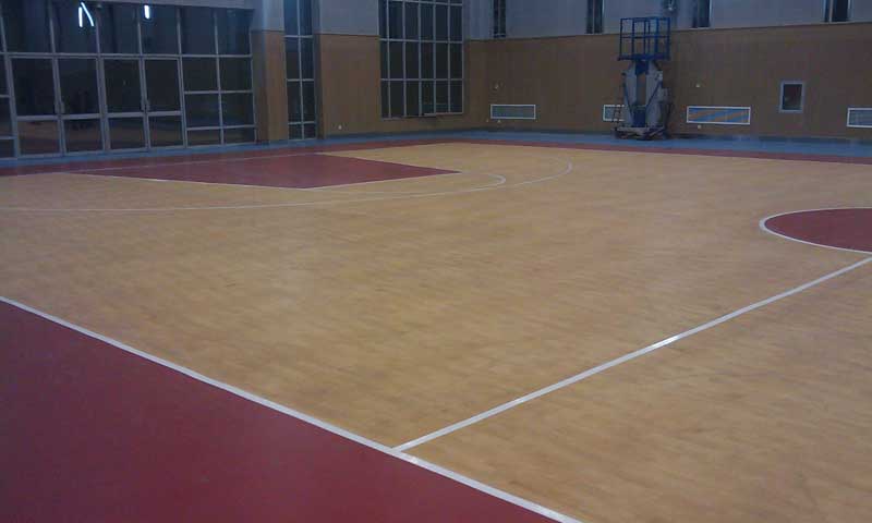 籃球場pvc運動地板 籃球場塑膠地板廠家_籃球場pvc地板構成